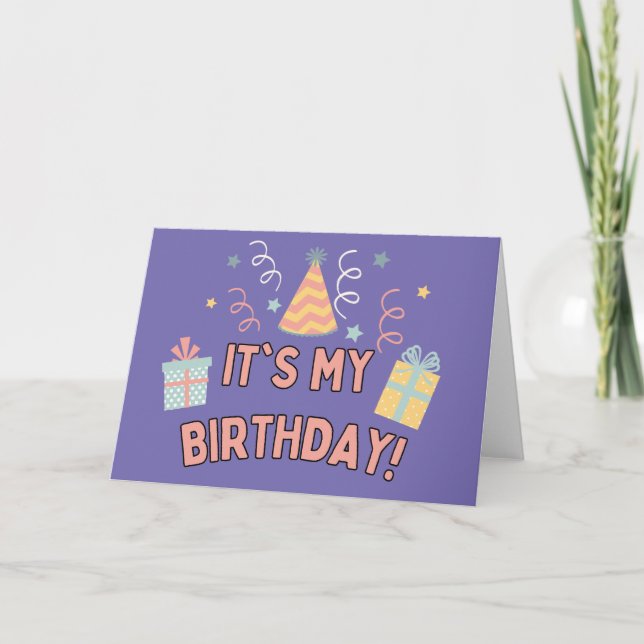 It's my Birthday celebration party hat present Thank You Card (Front)