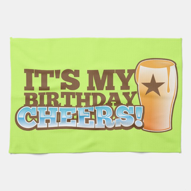 It's My Birthday CHEERS! beers! Towel (Horizontal)