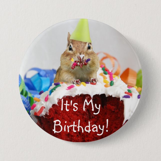 It's My Birthday! Chipmunk Button (Front)