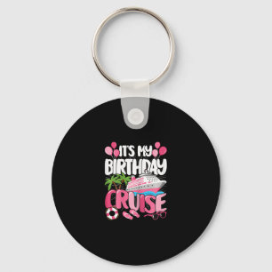 It's My Birthday Cruise Cute Pink Sea Trip Women G Keychain
