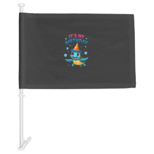 It's My Birthday Cute Sea Turtle Ocean Birthday Pa Car Flag