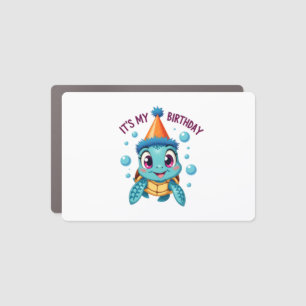 It's My Birthday Cute Sea Turtle Ocean Birthday Pa Car Magnet