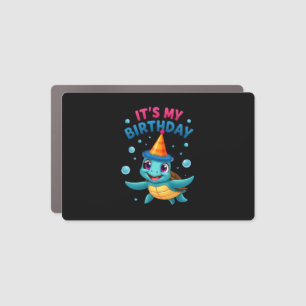 It's My Birthday Cute Sea Turtle Ocean Birthday Pa Car Magnet