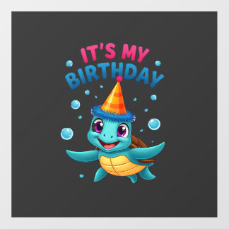 It's My Birthday Cute Sea Turtle Ocean Birthday Pa Floor Decals