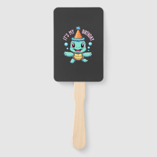 It's My Birthday Cute Sea Turtle Ocean Birthday Pa Hand Fan