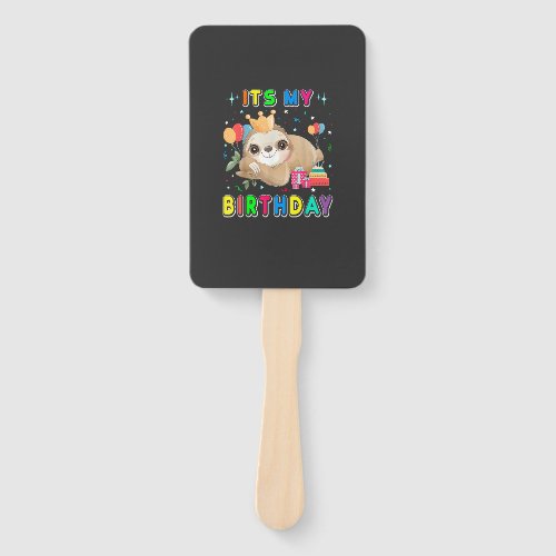 Its My Birthday Cute Sloth Birthday Party Costumes Hand Fan