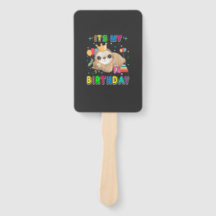 Its My Birthday Cute Sloth Birthday Party Costumes Hand Fan