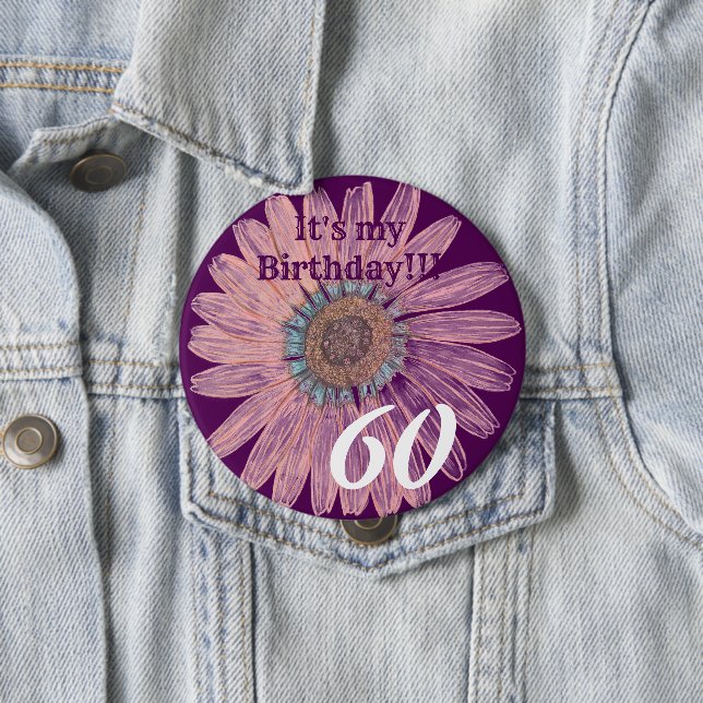 It's my Birthday!! Flower Personalised Birthday 10 Button (In Situ)