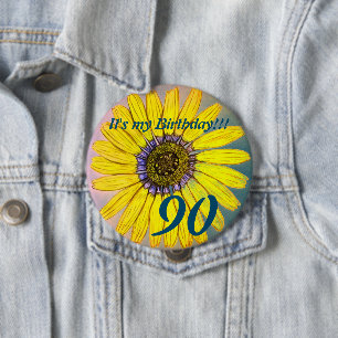 It's my Birthday!! Flower Personalised Birthday Button