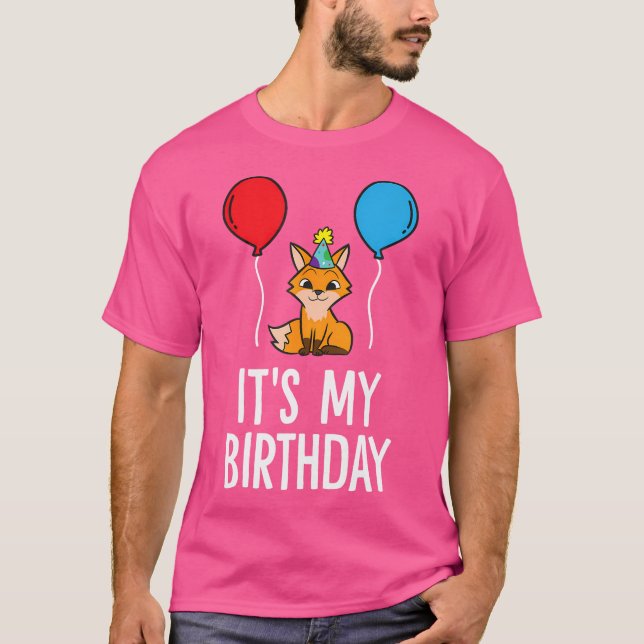 It'S My Birthday Fox Birthday Party Fox T-Shirt (Front)