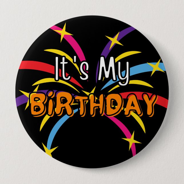 It's My Birthday Jumbo Streamers Button (Front)