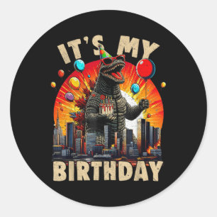 Its My Birthday Kaiju Birthday Party Japan Monster Classic Round Sticker