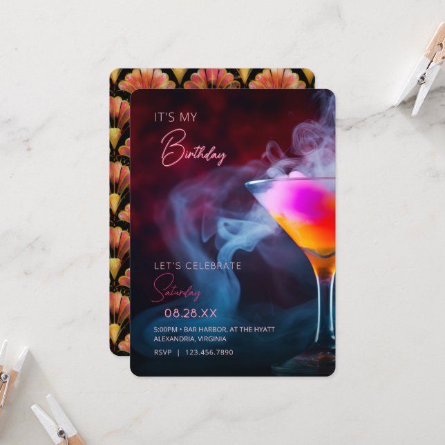 It's My Birthday Let's Celebrate Cocktail Invite