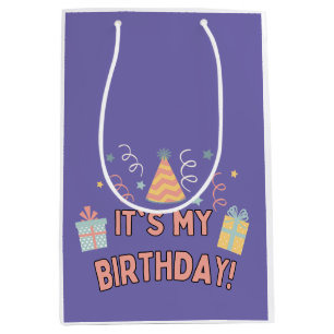 It's my Birthday party hat gift celebration Medium Gift Bag