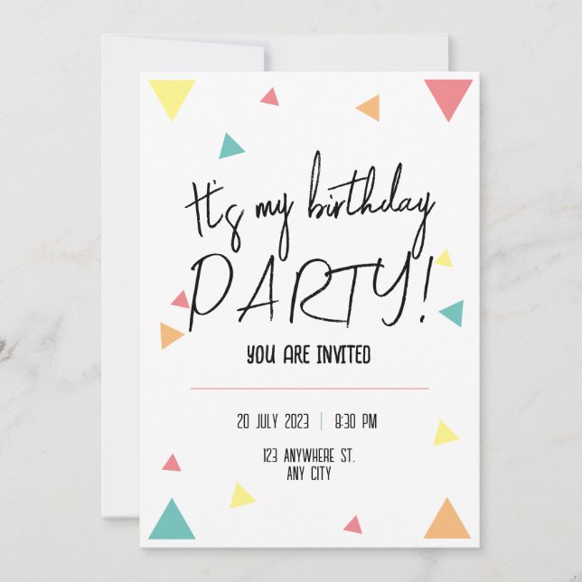 It's my birthday party! personalized invitation (Front)