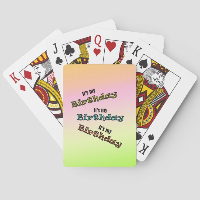 It's My Birthday Poker Cards (Back)