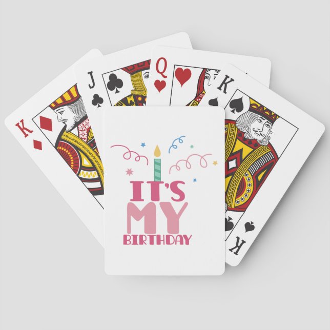 Its My Birthday Poker Cards (Back)