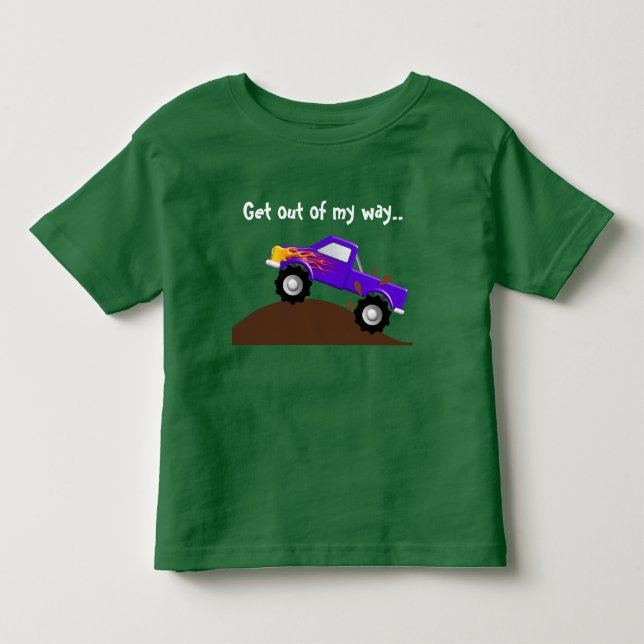 It's My Birthday Purple Flames Monster Truck Toddler T-shirt (Front)