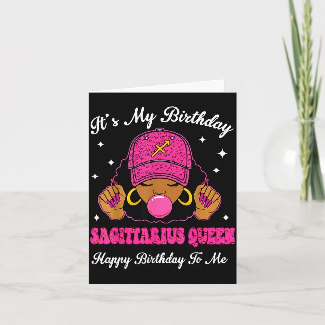 It's My Birthday Sagittarius Queen Happy Birthday  Card (Front)