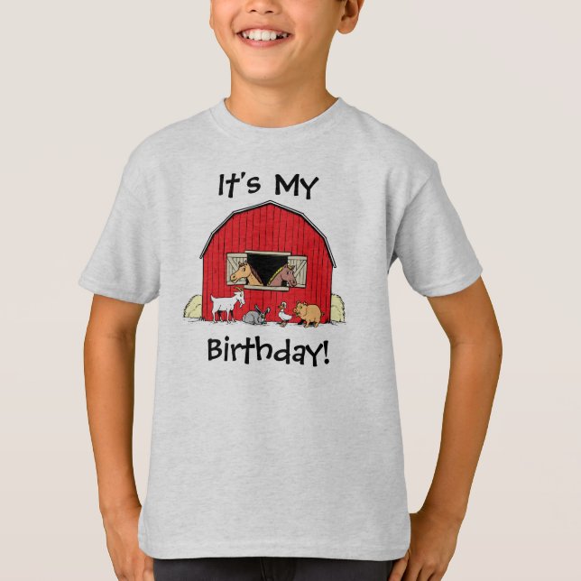 It's My Birthday Youth Barn and Animals  T-Shirt (Front)