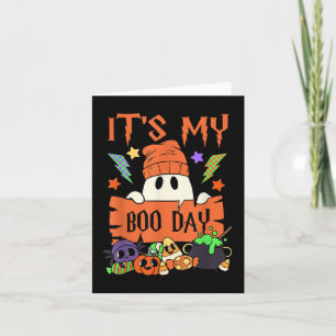Its My Boo Day Booday Kids Cute Ghost Birthday Gho Card