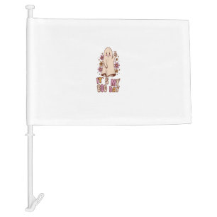 Its my boo day Cute Ghost Halloween Birthday hippi Car Flag