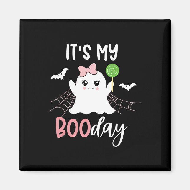 Its My Boo Day Cute Halloween Birthday Ghost Pink  Magnet (Front)