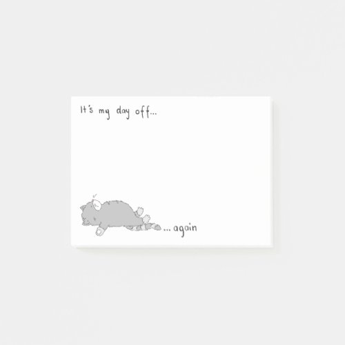 Its My Day Off Cute Sleeping Cat Post_it Notes