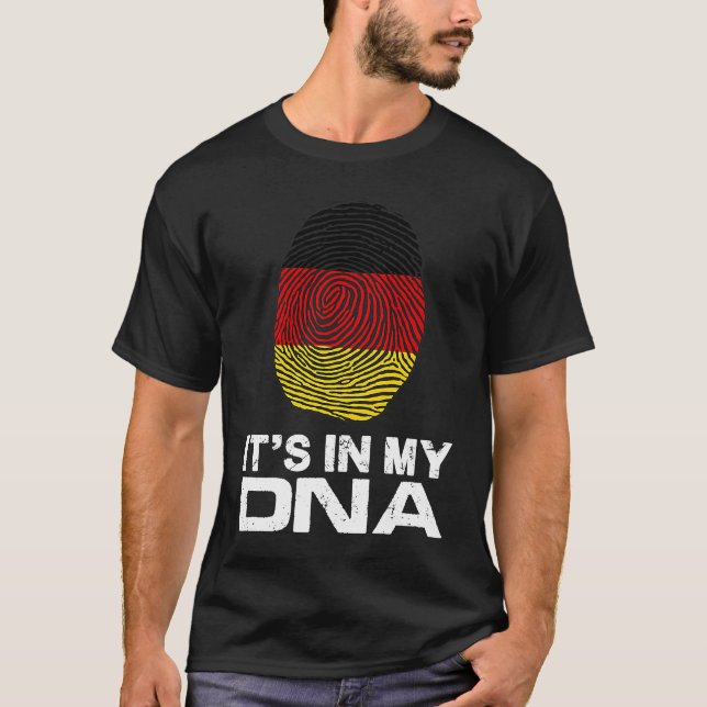 IT'S MY DNA IN flag national pride fingerprint Ger T-Shirt (Front)