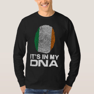 IT'S MY DNA IN Flag National Pride Fingerprint Ire T-Shirt