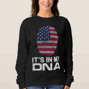 IT'S MY DNA IN Flag National Pride Fingerprint Nat Sweatshirt