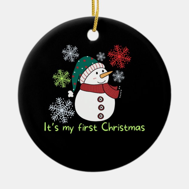 It's my first Christmas Ceramic Ornament (Front)