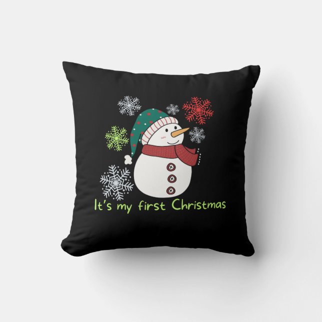 It's my first Christmas Throw Pillow (Front)