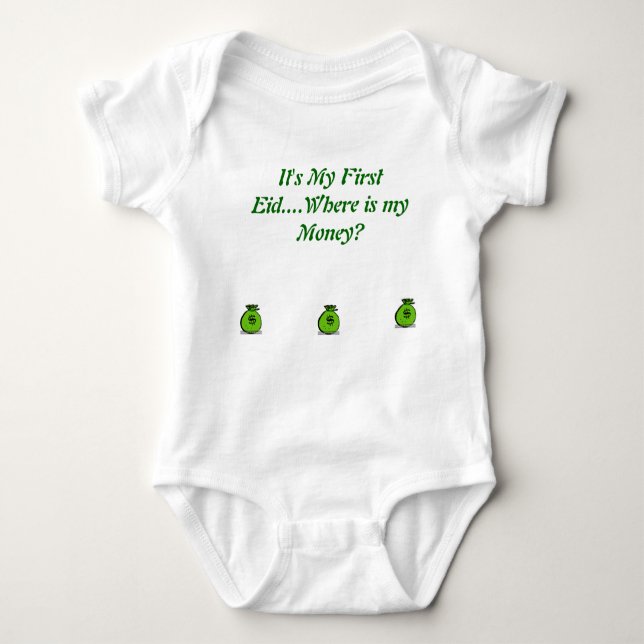 It's My First Eid for 6Months olds Baby Bodysuit (Front)
