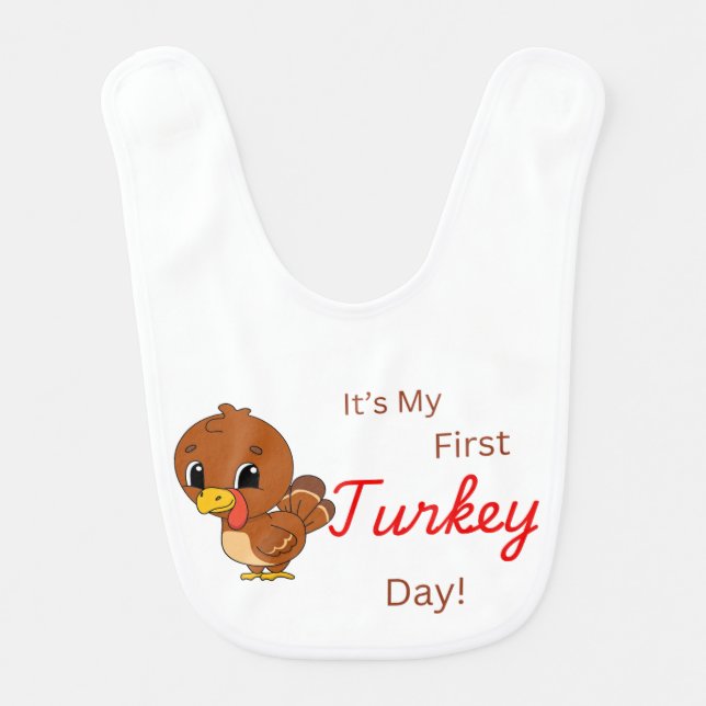 It's My First Turkey Day Bib (Front)