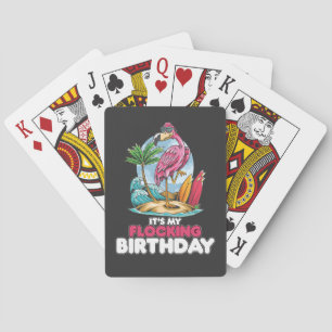 It's My Flocking Birthday Flamingo Poker Cards