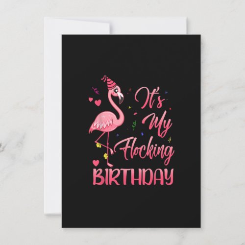 Its My Flocking Birthday Funny Pink Flamingo Invitation