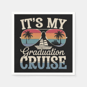 It's My Graduation Cruise Graduate Trip Ship Retro Napkins