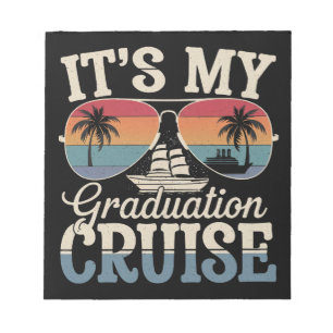 It's My Graduation Cruise Graduate Trip Ship Retro Notepad