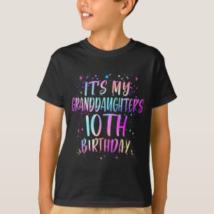 Its My Granddaughters 10th Birthday Colorful 10 Ye T-Shirt