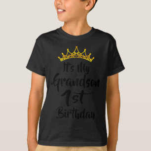 Its My Grandsons 1st Birthday Crown Happy 1 Year O T-Shirt