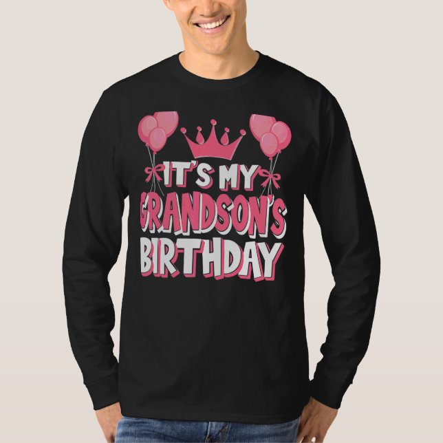 It's My Grandson's Birthday Celebration T-Shirt (Front)