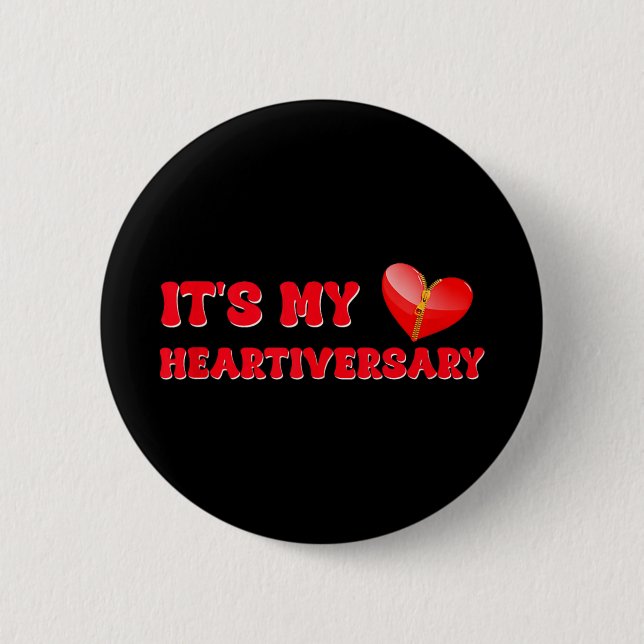 Its My Heartiversary Chd Awareness Hearts Diseases Button (Front)
