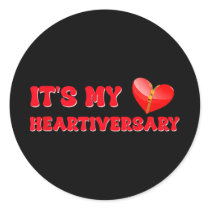 Its My Heartiversary Chd Awareness Hearts Diseases Classic Round Sticker
