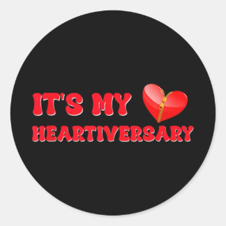 Its My Heartiversary Chd Awareness Hearts Diseases Classic Round Sticker