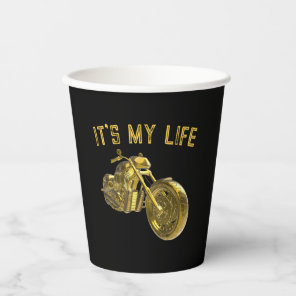 "It's My Life": Golden Bike 3D Paper Cups