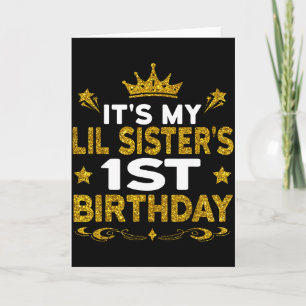 Its My Lil Sisters 1st Birthday Happy Birthday 1 Y Card