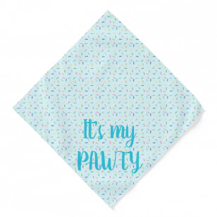 Its My Pawty Rainbow Sprinkles Blue Bandana