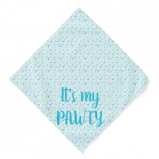Its My Pawty Rainbow Sprinkles Blue Bandana