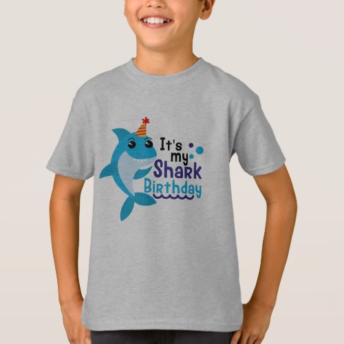 Its My Shark Birthday Boys T_Shirt